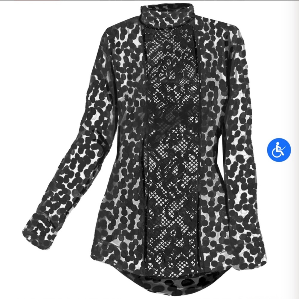 New Black And White Beauty : The J. Peterman Company Confidence Blouse View 6